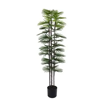 Bionic decorative plants H150cm 3 Stems 37 Leaves Plastic Fan Palm Potted home decorative accessories