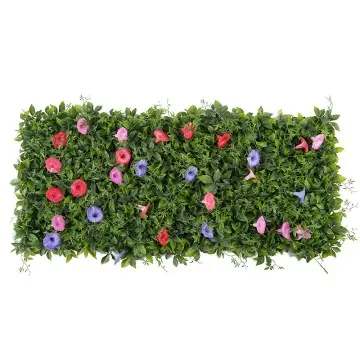 Green wall H120cm Retractable Morning Glory Hedge with 655 Leaves and 30 Flowers Creative-shaped Bionic Plants