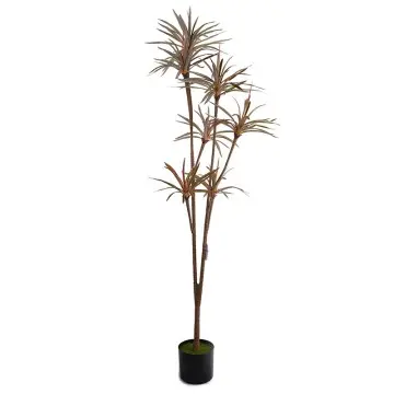 Artificial Plants tree planting pot H185cm Potted Dracaena marginata silk 7 heads and 162 leaves detachable red and green natural ecology
