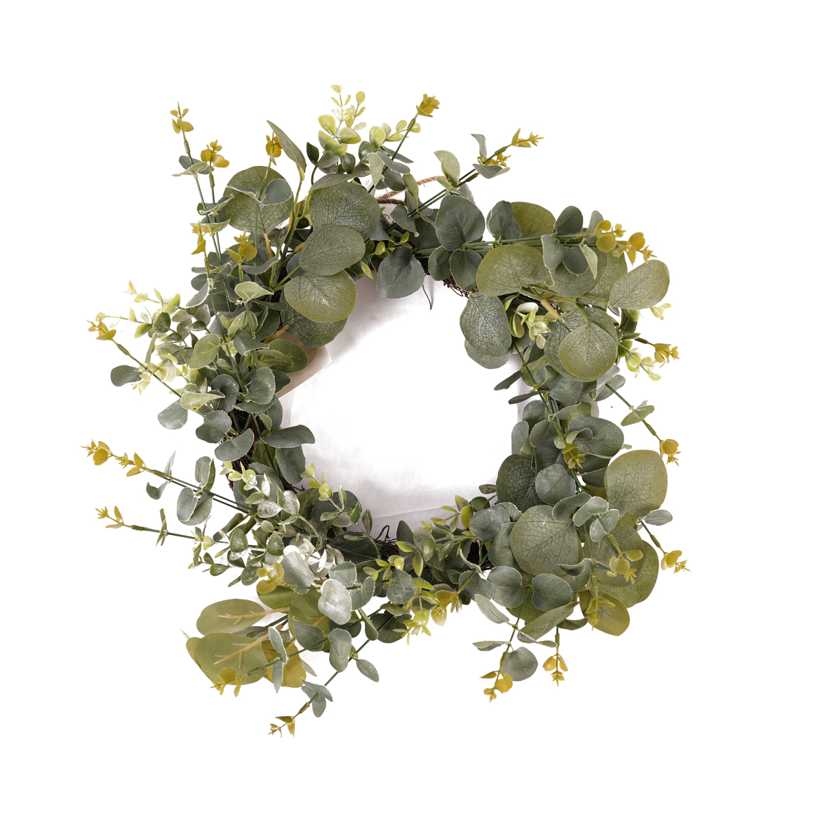 Hot Sale Dia.40cm Rattan Grass Ring Eucalyptus Wreath Real Rattan Christmas Garden Decoration Artificial Flowers for Gardens