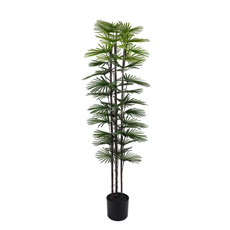 Bionic decorative plants H150cm 3 Stems 37 Leaves Plastic Fan Palm Potted home decorative accessories