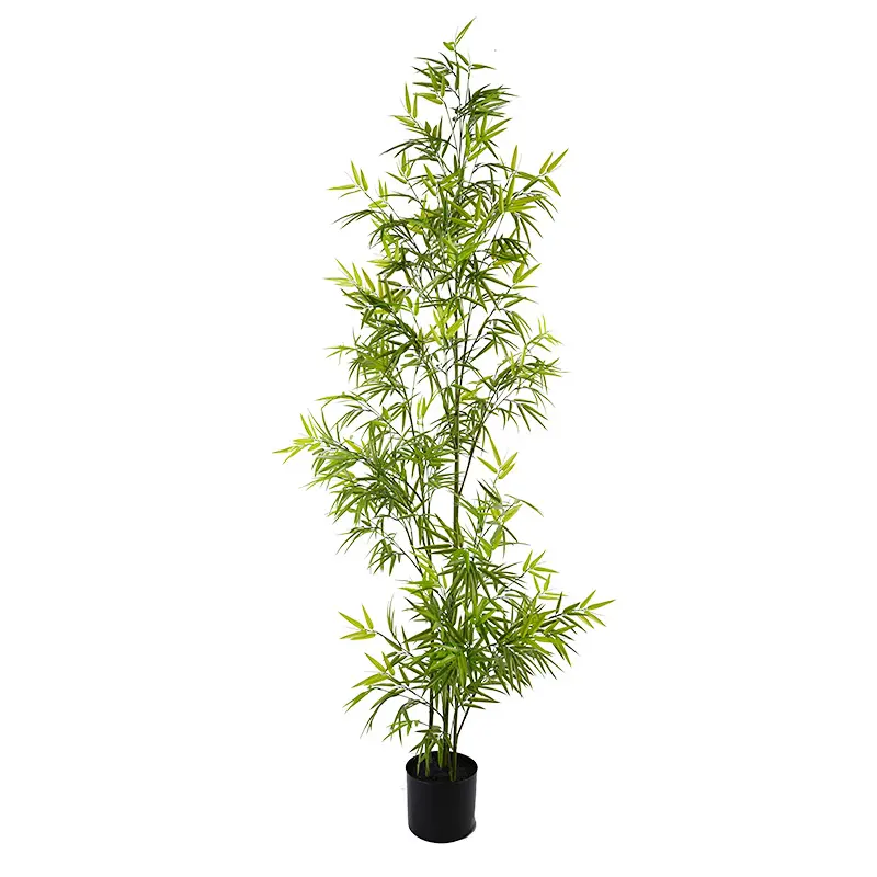 Lush Artificial Bamboo Tree H180cm with Planter 321 Leaves 3 Stems Weatherproof Outdoor Decor