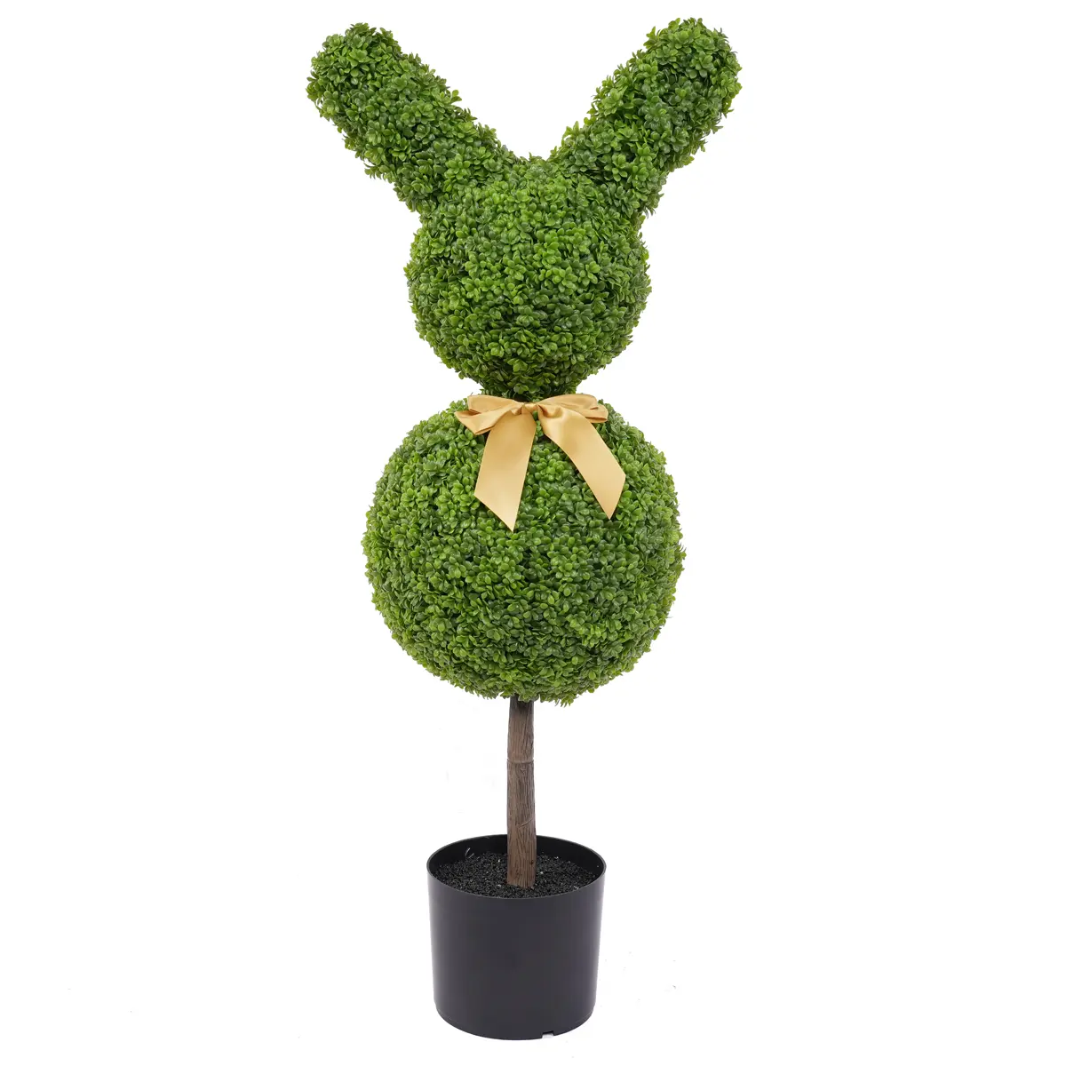 China factory green artificial boxwood rabbit with ground spikes garden decorations products direct sales Easter