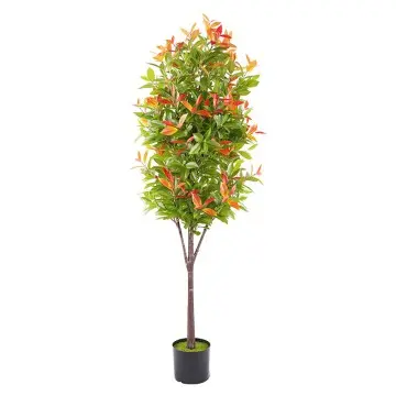 Artificial Plants H150cm Bionic Photinia Leaf Decorative Pot with 1520 leaves  For Home Decoration