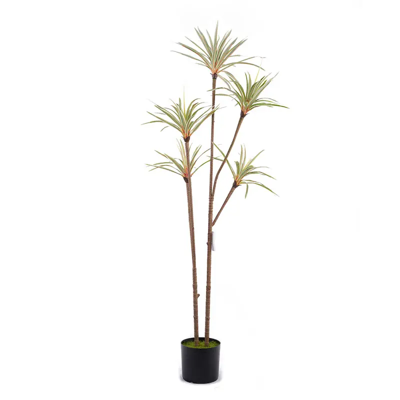 Artificial Plants tree planting pot H150cm Potted Dracaena marginata silk 5 heads and 108 leaves detachable white and green natural ecology